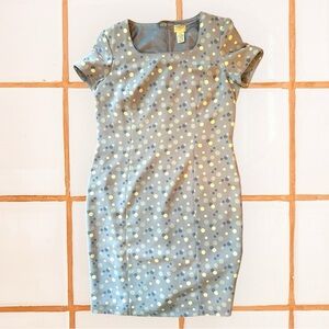 Liz Baker blue polka dot dress size 14 Tall